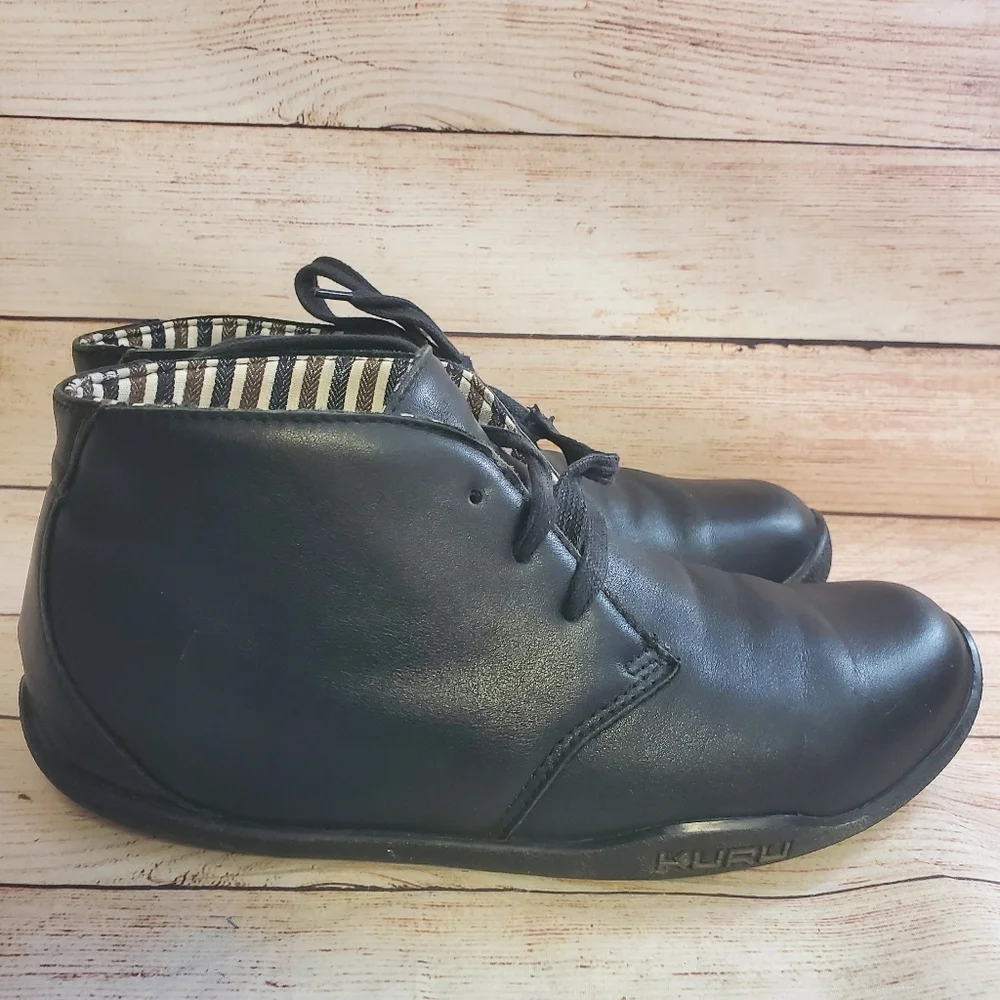 Kuru Mens Size 10 Aalto Chukka Black Leather Ankle Boots